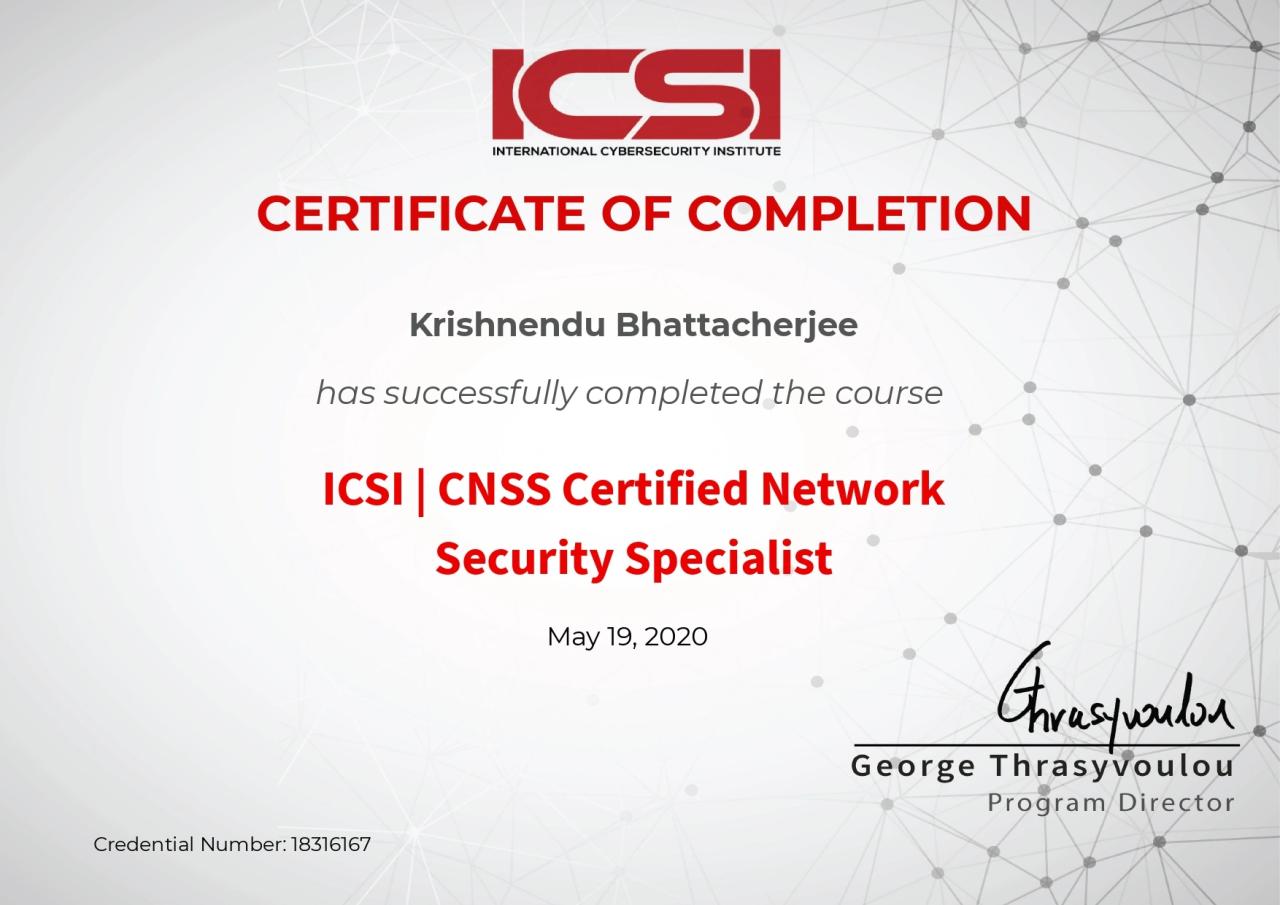 Certified Network Security Specialist Certificate